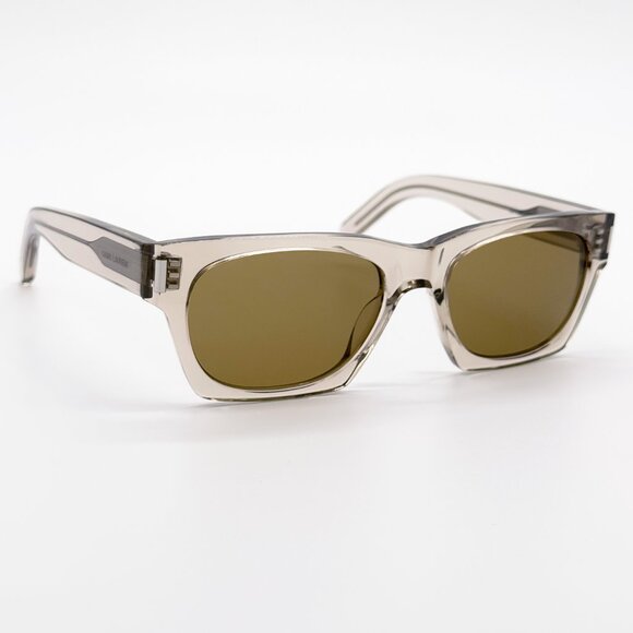 NEW SAINT LAURENT SL402 018 SUNGLASSES UNISEX BEIGE SQUARE SL 402 018 - Picture 1 of 8